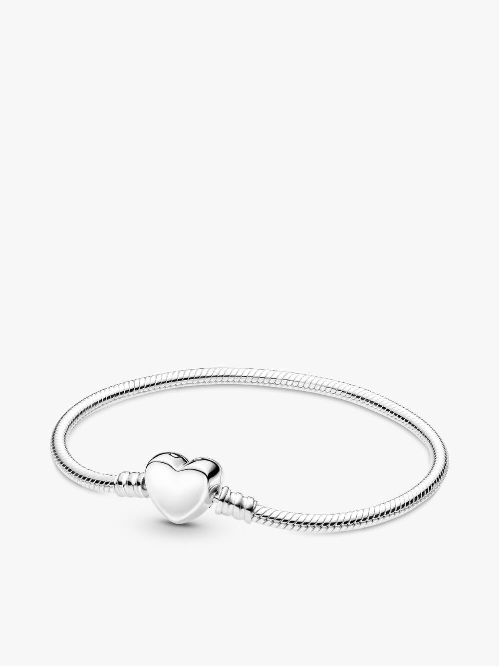 Pandora Moments Heart Closure Snake Chain Bracelet